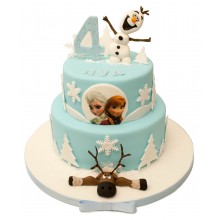 Snowman 2 Tier Birthday Cake