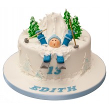 Skier Birthday Cake