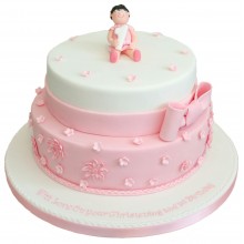 Bow Christening Cake